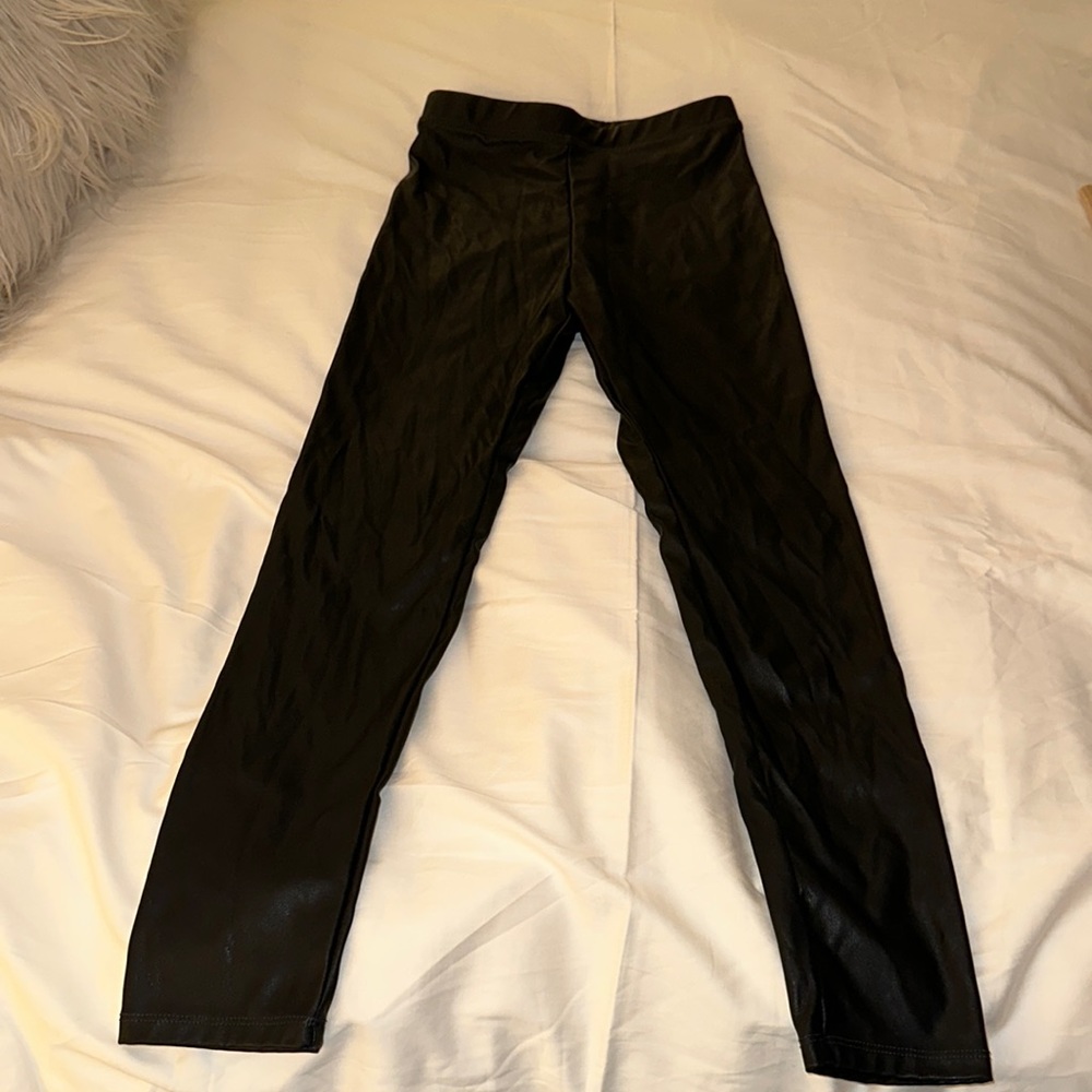 Faux leather leggings girls